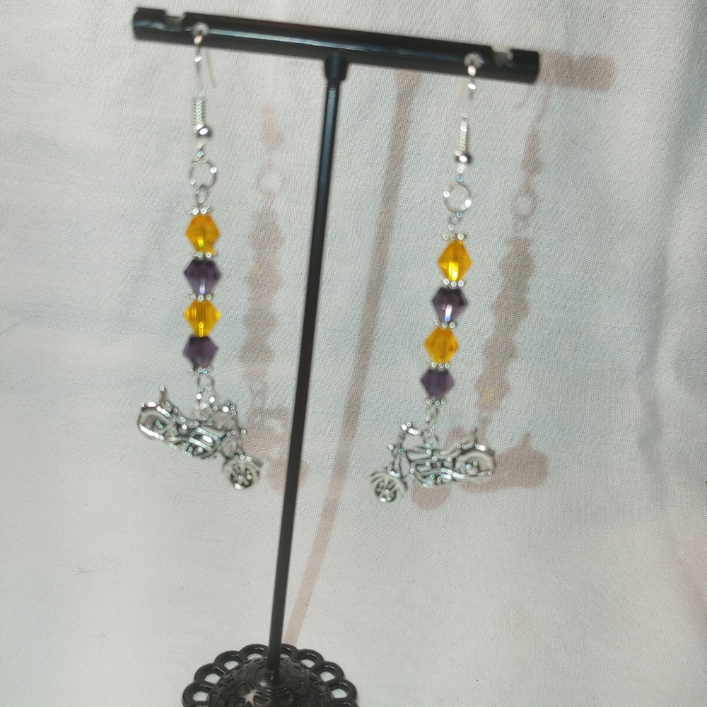Silver Harley Earrings